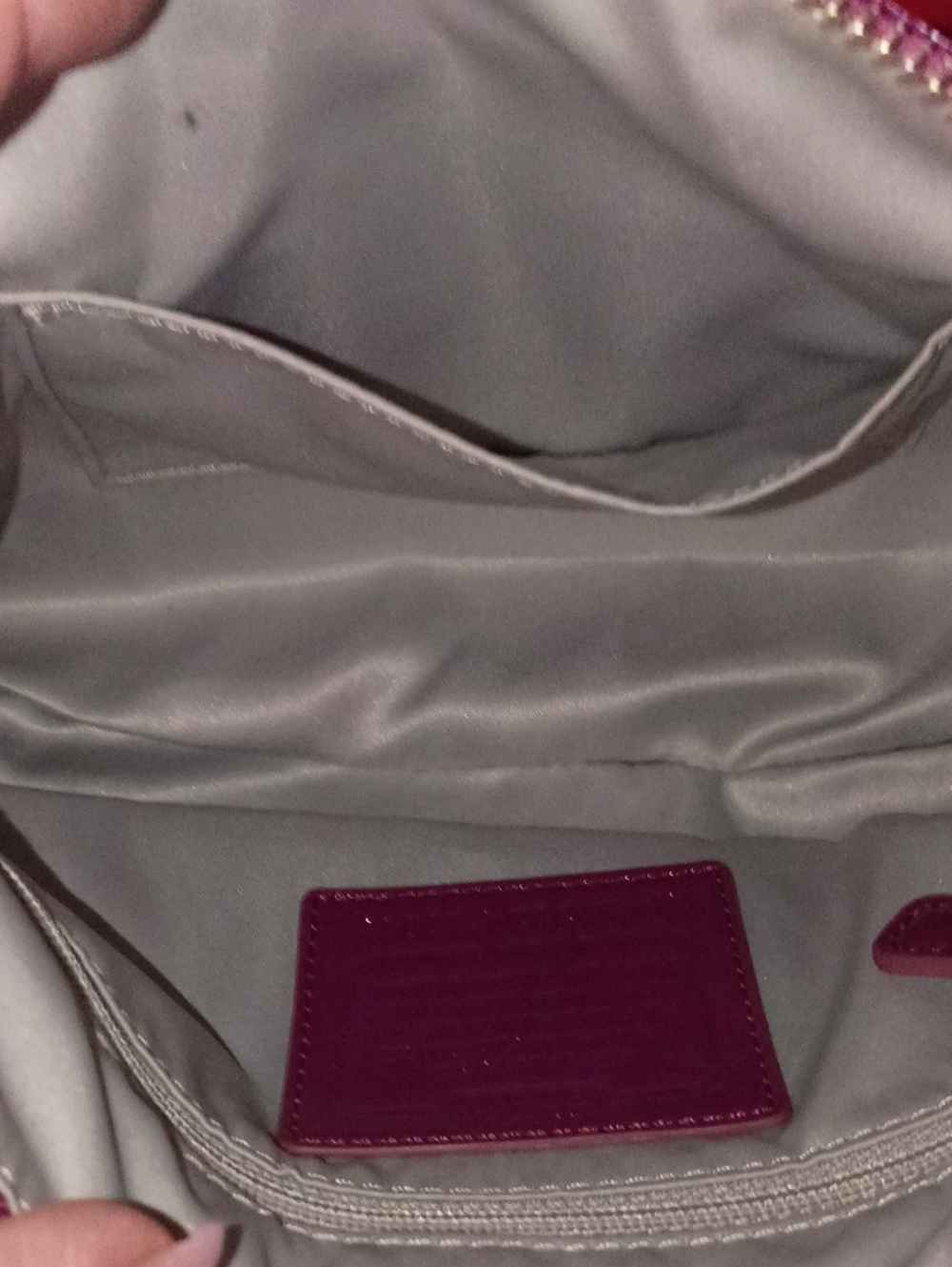Coach Poppy Magenta Leather Shoulder Bag with Heart Charm - Picture 12 of 13